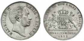 Altdeutsche Münzen und Medaillen, Bayern, Maximilian II. Joseph, 1848-1864
Doppeltaler 1855. gutes sehr schön