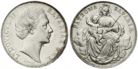 Altdeutsche Münzen und Medaillen, Bayern, Ludwig II., 1864-1886
Madonnentaler o.J. (1865). vorzüglich