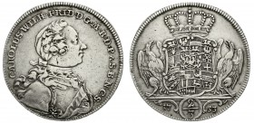 Altdeutsche Münzen und Medaillen, Brandenburg-Ansbach, Karl Wilhelm Friedrich, 1729-1757
2/3 Taler 1753 G. sehr schön, winz. Randfehler, selten