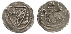 Altdeutsche Münzen und Medaillen, Brandenburg/Preußen, Johann I. und Otto III. 1220-1266/1267
Denar o.J. (um 1260). Markgraf zu Pferd l. hält Falken/...