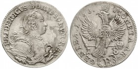 Altdeutsche Münzen und Medaillen, Brandenburg/Preußen, Friedrich II., 1740-1786
18 Kreuzer 1753 B, Breslau. Schlesischer Typ.
sehr schön, kl. Präges...