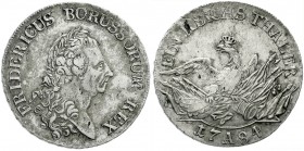 Altdeutsche Münzen und Medaillen, Brandenburg/Preußen, Friedrich II., 1740-1786
Reichstaler 1784 A Berlin. Greisenantlitz.
sehr schön, kl. Schrötlin...