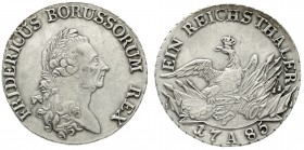 Altdeutsche Münzen und Medaillen, Brandenburg/Preußen, Friedrich II., 1740-1786
Reichstaler 1785 A, Berlin. Greisenantlitz.
gutes sehr schön