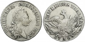 Altdeutsche Münzen und Medaillen, Brandenburg/Preußen, Friedrich II., 1740-1786
Reichstaler 1785 A, Berlin. Greisenantlitz.
schön/sehr schön