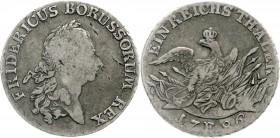 Altdeutsche Münzen und Medaillen, Brandenburg/Preußen, Friedrich II., 1740-1786
Reichstaler 1786 E, Königsberg. schön/sehr schön, kl. Schrötlingsfehl...