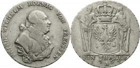 Altdeutsche Münzen und Medaillen, Brandenburg/Preußen, Friedrich Wilhelm II., 1786-1797
Reichstaler 1797 A, Berlin. sehr schön