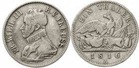 Altdeutsche Münzen und Medaillen, Brandenburg/Preußen, Friedrich Wilhelm III., 1797-1840
Kammerherrentaler 1816 A. fast sehr schön, kl. Randfehler