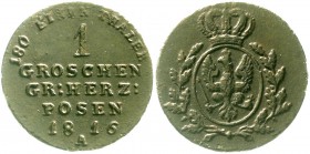 Altdeutsche Münzen und Medaillen, Brandenburg/Preußen, Friedrich Wilhelm III., 1797-1840
Groschen 1816 A für das Großherzogtum Posen. Var. mit Doppel...