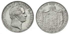 Altdeutsche Münzen und Medaillen, Brandenburg/Preußen, Friedrich Wilhelm IV., 1840-1861
Vereinsdoppeltaler 1842 A. vorzüglich, etwas berieben
