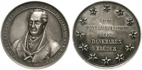 Altdeutsche Münzen und Medaillen, Brandenburg/Preußen, Friedrich Wilhelm IV., 1840-1861
Versilb. Bronzemedaille 1843 v. Schilling/Loos, a.d. Tod des ...