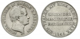 Altdeutsche Münzen und Medaillen, Brandenburg/Preußen, Friedrich Wilhelm IV., 1840-1861
Ausbeutetaler 1844 A. sehr schön