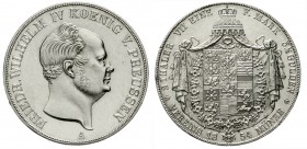 Altdeutsche Münzen und Medaillen, Brandenburg/Preußen, Friedrich Wilhelm IV., 1840-1861
Vereinsdoppeltaler 1854 A, Berlin. vorzüglich/Stempelglanz au...