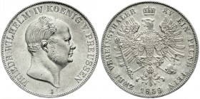Altdeutsche Münzen und Medaillen, Brandenburg/Preußen, Friedrich Wilhelm IV., 1840-1861
Vereinsdoppeltaler 1859 A. fast Stempelglanz, Prachtexemplar...