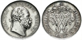 Altdeutsche Münzen und Medaillen, Brandenburg/Preußen, Wilhelm I., 1861-1888
Silbermedaille 1887, unsign., a.s. 90. Geb. Belorb. Brb. n.r. / Gekr. Mo...