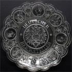 Altdeutsche Münzen und Medaillen, Brandenburg/Preußen, Wilhelm II., 1888-1918
"Deutscher Reichsteller" aus farblosem Glas, um 1890/1891. Großer Reich...