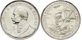 Altdeutsche Münzen und Medaillen, Brandenburg/Preußen, Wilhelm II., 1888-1918
Silbermedaille 1895 von Lauer. Eröffnung des Nord-Ostseekanals. 33 mm; ...