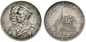 Altdeutsche Münzen und Medaillen, Brandenburg/Preußen, Medaillen
Silbermedaille 1902 von Lauer, a.d. Amerikareise des Prinzen Heinrich. Brb. Roosevel...