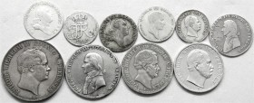 Altdeutsche Münzen und Medaillen, Brandenburg/Preußen, Lots
10 Silbermünzen: Doppeltaler 1844 A, Taler 1799 A, 1830 A, Vereinstaler 1867 A, 1/3 Taler...
