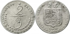 Altdeutsche Münzen und Medaillen, Braunschweig-Calenberg-Hannover, Georg III., 1760-1820
2/3 Taler 1804 GFM. fast sehr schön