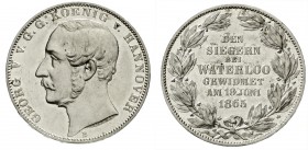 Altdeutsche Münzen und Medaillen, Braunschweig-Calenberg-Hannover, Georg V., 1851-1866
Vereinstaler 1865 B. Waterloo.
vorzüglich/Stempelglanz aus EA...