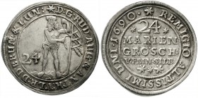 Altdeutsche Münzen und Medaillen, Braunschweig-Wolfenbüttel, Rudolf August und Anton Ulrich, 1685-1704
24 Mariengroschen 1690. Wilder Mann.
vorzügli...