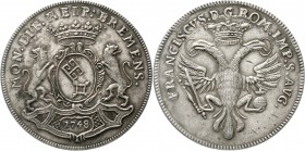 Altdeutsche Münzen und Medaillen, Bremen-Stadt
Sammleranfertigung zum 1/2 Reichstaler 1748. Cu-Zn-Ni -Legierung, versilb. 23,92 g. Unsigniert, vermut...
