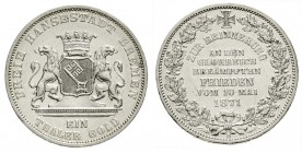 Altdeutsche Münzen und Medaillen, Bremen-Stadt
Taler 1871 B. Frieden vom 10. Mai 1871.
vorzüglich