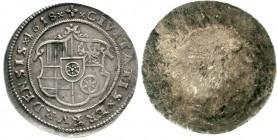 Altdeutsche Münzen und Medaillen, Erfurt-Stadt
Einseitiger Silberabschlag des 1/2 Reichstaler 1618. Wappen mit Erfurter Mittelschild 12,2 g.
sehr sc...