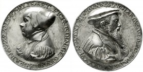 Altdeutsche Münzen und Medaillen, Frankfurt-Stadt
Silbermedaillen 1547 unsign, auf den Syndikus und Gesandten der Stadt, Johannes Fichard, und seine ...