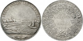 Altdeutsche Münzen und Medaillen, Frankfurt-Stadt
Doppeltaler 1841. Stadtansicht.
sehr schön, kl. Kratzer und Randfehler
