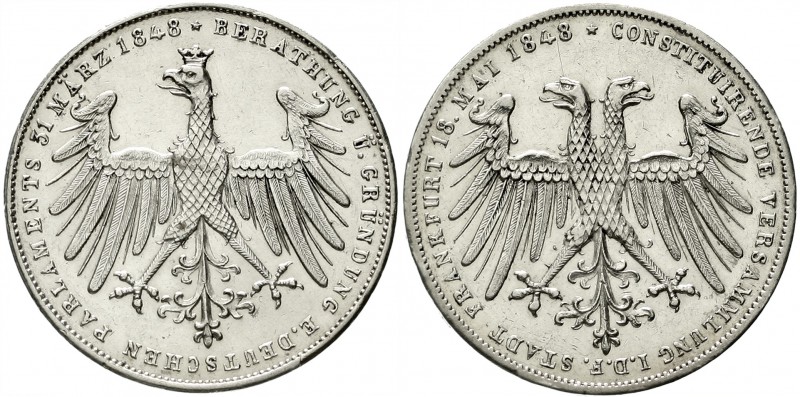 Altdeutsche Münzen und Medaillen, Frankfurt-Stadt
Gedenkdoppelgulden 1848. Cons...