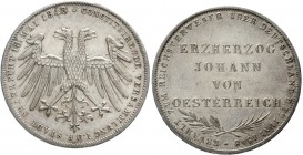 Altdeutsche Münzen und Medaillen, Frankfurt-Stadt
Gedenkdoppelgulden 1848. Erzherzog Johann von Österreich.
vorzüglich/Stempelglanz, winz. Kratzer, ...
