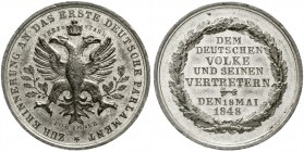 Altdeutsche Münzen und Medaillen, Frankfurt-Stadt
Zinnmedaille 1848. Zur Erinnerung an das erste deutsche Parlament. 31 mm.
vorzüglich