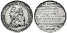 Altdeutsche Münzen und Medaillen, Frankfurt-Stadt
Silbermedaille 1858 von Zollmann, a.d. Consistorialrat Gerhard Friedrich. 41 mm, 29,7 g.
sehr schö...