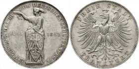Altdeutsche Münzen und Medaillen, Frankfurt-Stadt
Vereinstaler 1862. Zum Deutschen Schützenfeste.
sehr schön/vorzüglich