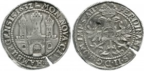 Altdeutsche Münzen und Medaillen, Hamburg-Stadt
Reichstaler 1632. sehr schön, Schrötlingsriß