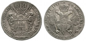 Altdeutsche Münzen und Medaillen, Hamburg-Stadt
32 Schilling 1759 IHL. sehr schön, kl. Randfehler
