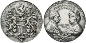 Altdeutsche Münzen und Medaillen, Hamburg-Stadt
Silbermedaille 1908 v. Br. Kruse (Münze HH). Goldene Hochzeit v. Freiherr und Freifrau v. Ohlendorff....