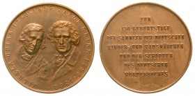 Altdeutsche Münzen und Medaillen, Hanau-Hanau, Stadt
Bronzemedaille o.J. (1935/36) v. Schindler. 150. Jahrestag d. Geburt der Brüder Grimm. 60,4 mm....
