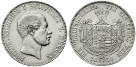 Altdeutsche Münzen und Medaillen, Hessen-Kassel, Friedrich Wilhelm I., 1847-1866
Vereinstaler 1859. sehr schön, kl. Randfehler