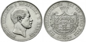 Altdeutsche Münzen und Medaillen, Hessen-Kassel, Friedrich Wilhelm I., 1847-1866
Vereinstaler 1859. sehr schön, kl. Randfehler