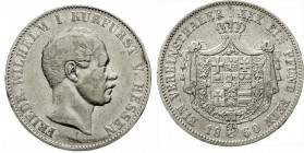 Altdeutsche Münzen und Medaillen, Hessen-Kassel, Friedrich Wilhelm I., 1847-1866
Vereinstaler 1860. sehr schön, Randfehler