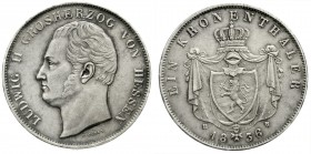 Altdeutsche Münzen und Medaillen, Hessen-Darmstadt, Ludwig II., 1830-1848
Kronentaler 1836 HR. sehr schön/vorzüglich, schöne Tönung