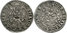 Altdeutsche Münzen und Medaillen, Hohnstein, Ernst VII., 1580-1593
1/2 Reichstaler 1583, Ellrich. Ausbeute der Grube St. Andreas. Münzmeister Alex Si...