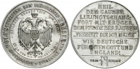 Altdeutsche Münzen und Medaillen, Köln-Stadt
Silber-Spottmedaille 1900 a.d. "beispiell. Volkshuldigung" beim Besuch des südafr. Präs. Krüger. / Adler...