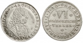 Altdeutsche Münzen und Medaillen, Lippe, Grafschaft, Simon Heinrich Adolf, 1718-1734
1/6 Taler 1720 IHL. gutes sehr schön