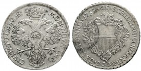 Altdeutsche Münzen und Medaillen, Lübeck-Stadt
Taler zu 48 Schilling 1752 JJJ. sehr schön, Randfehler