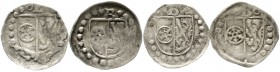 Altdeutsche Münzen und Medaillen, Mainz-Erzbistum, Berthold v. Henneberg, 1484-1504
4 X einseitiger Pfennig o.J. sehr schön