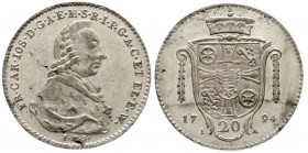 Altdeutsche Münzen und Medaillen, Mainz-Erzbistum, Friedrich Karl Joseph von Erthal, 1774-1802
20 Kreuzer 1794 IFS/IA (= Jakob Friedrich Stieler und ...