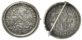 Altdeutsche Münzen und Medaillen, Mansfeld-vorderortische Linie zu Eisleben, Johann Georg III., 1663-1710
1/3 Taler 1671 ABK. St. Georg tötet Drachen...